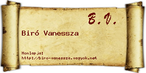 Biró Vanessza névjegykártya